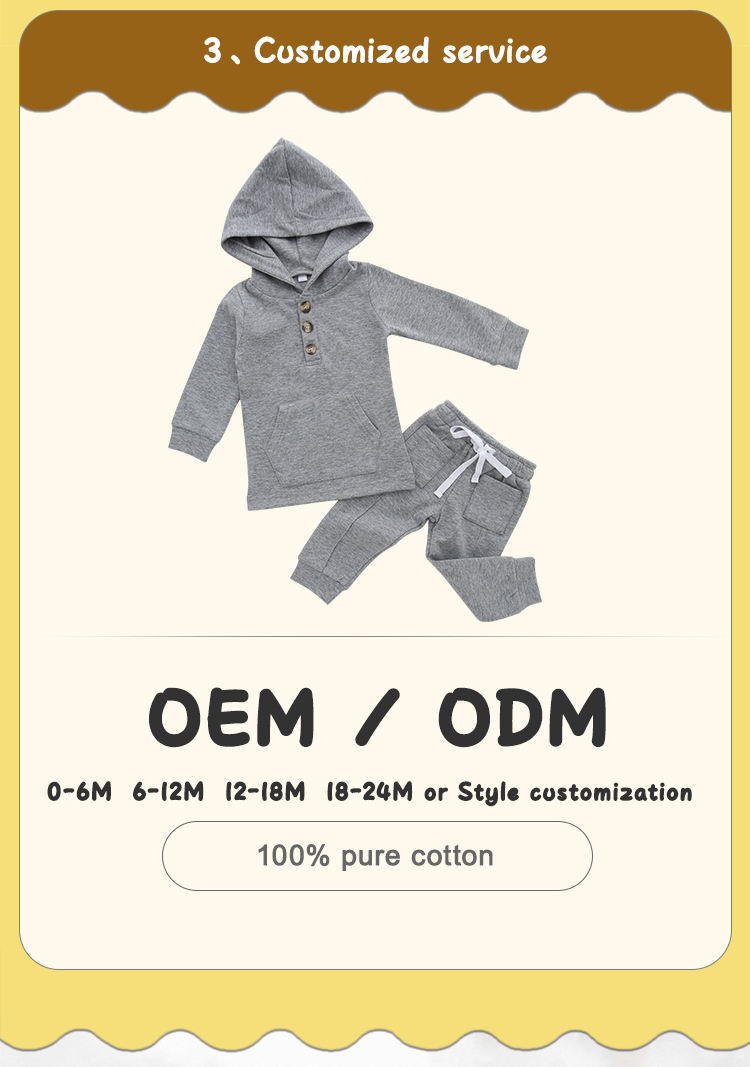 Preço de fábrica atacado roupas de bebê moda bebê menino conjunto outono meninos macio casual algodão topos com chapéu