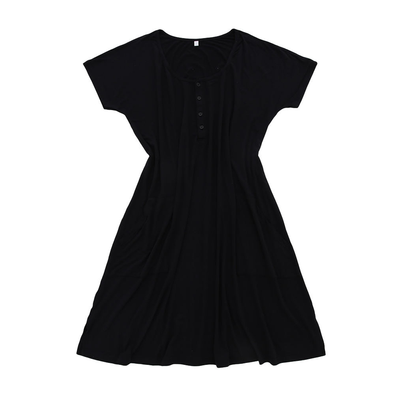 Extra macio de bambu tricotado mamãe mulheres meninas pijamas vestido pijamas com design de botão de abertura