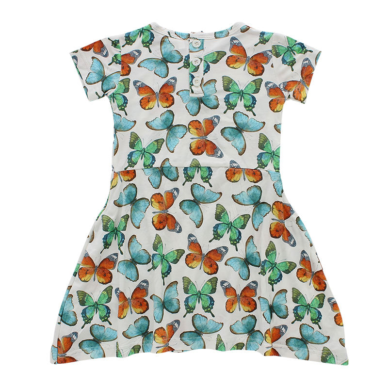Atacado 0-24 meses Vestido de bebê roupas casuais roupas de festa adorável vestido de bebê outono manga curta cor sólida moda saia menina