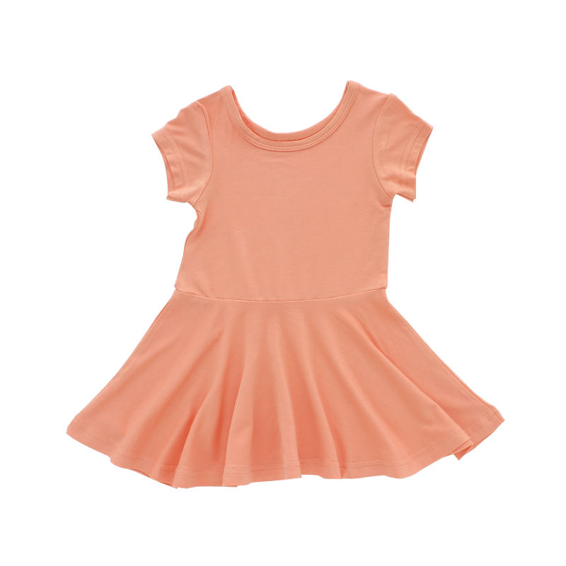 Vestido de verão para bebês meninas, gola redonda, linha a, atacado, roupas infantis com design de impressão personalizado