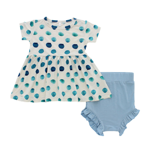Conjuntos de pijamas para bebês recém-nascidos, manga curta de verão, malha de algodão, roupas para meninas, 2 peças, vestido de bebê, oem