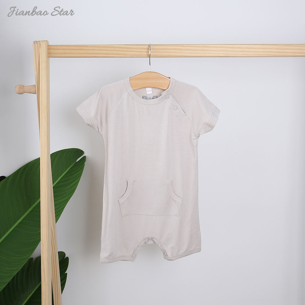 Personalize roupas de bebê por atacado estilo clássico verão algodão de bambu roupas infantis sem mangas adorável suspender macacão de bebê