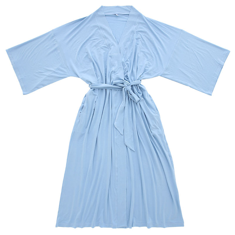 Novo design feminino meninas oem impresso cor sólida camisola de verão estilo causal 95% viscose de bambu e 5% tecido elastano pijamas robe