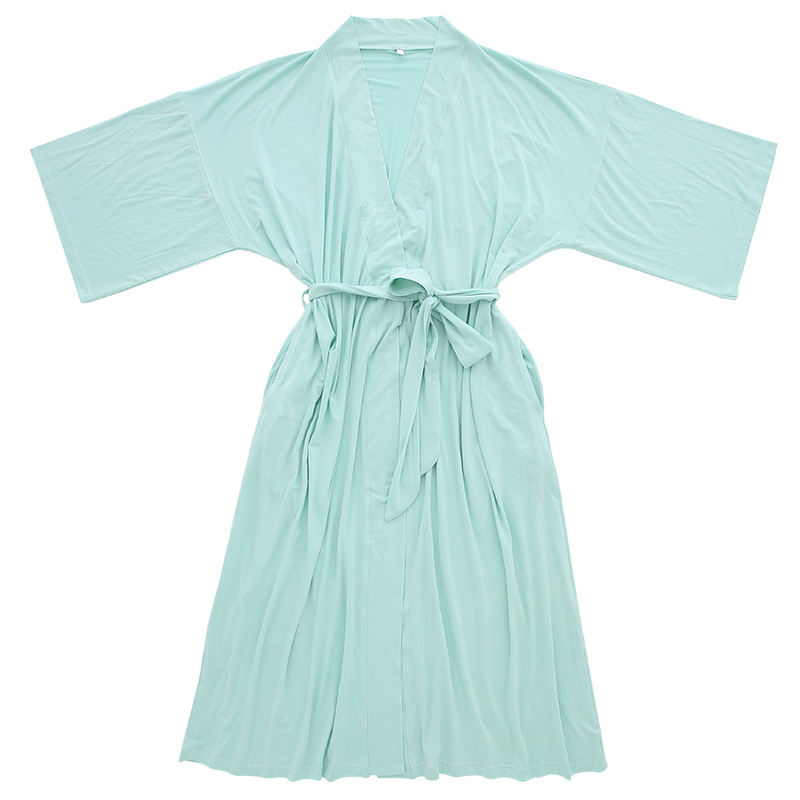 Novo design feminino meninas oem impresso cor sólida camisola de verão estilo causal 95% viscose de bambu e 5% tecido elastano pijamas robe