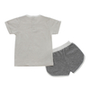 Conjuntos de roupas para bebês, 100% algodão, malha, manga curta, tops e shorts, 2 peças, roupas de verão para bebês com design de bolsos