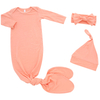 Bebê recém-nascido 0-2 anos temporada completa gola envelope estampa simples saco de dormir chapéu faixa de cabeça conjunto de saco de dormir vestido de bebê