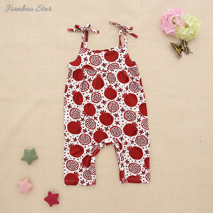Atacado roupas de bebê suspender personalizar padrão de cor verão sem mangas botão snap roupas meninas meninos bebê macacão conjunto