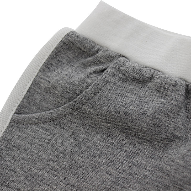 Atacado bebê estilo bolso t camisa e shorts conjunto de roupas de bambu elastano tecido algodão manga curta bebê meninas meninos roupas