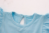 Direto da fábrica personalizado bebê meninas vestido plissado cor sólida textura macia verão elegante adorável boutique atacado conjunto de macacão de bebê