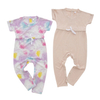 Mangas curtas estilo verão com design de arco conjunto de macacão de bebê recém-nascido meninos e meninas conjunto de roupas de corpo