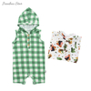 Novo design do bebê com capuz tanque shortall macacão de bambu elastano algodão macio roupas do bebê recém-nascido verão sem mangas roupas do bebê