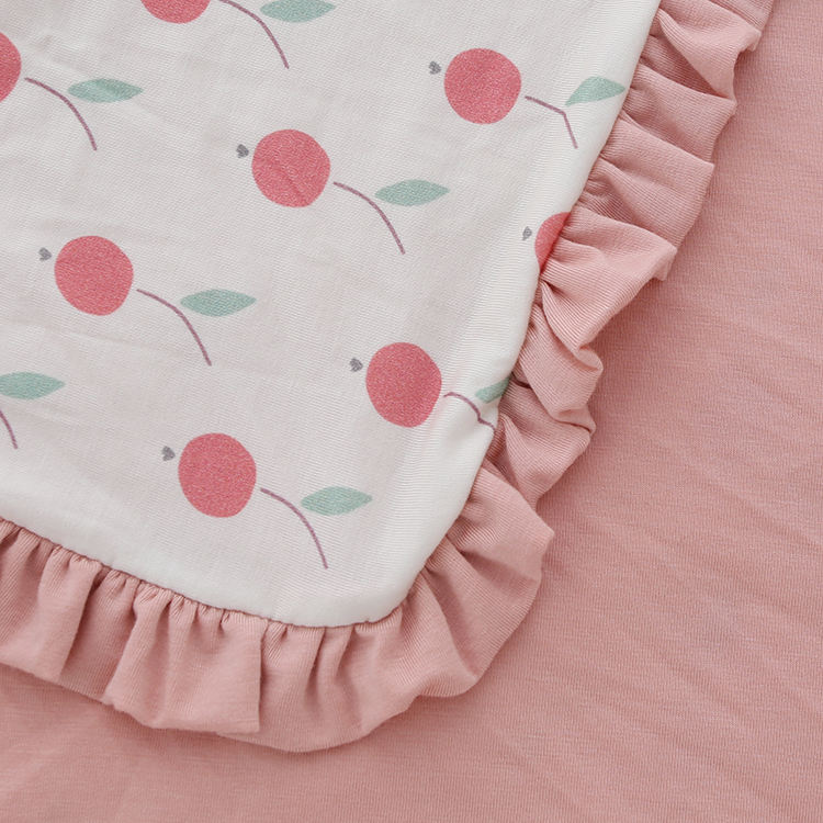 Camada dupla de inverno com estilo babado cobertor para bebês meninas infantis manta quente para crianças pequenas