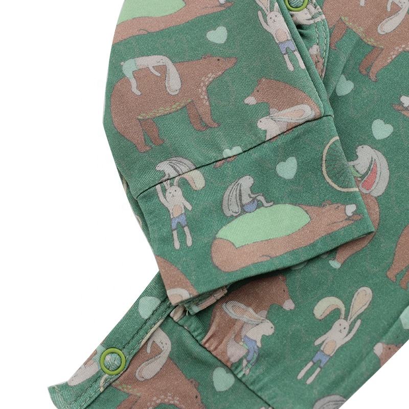 Algodão de bambu malha bebê menino primavera verão roupas de alta qualidade preço de fábrica impressão personalizada macacão logotipo oem sleepsuit