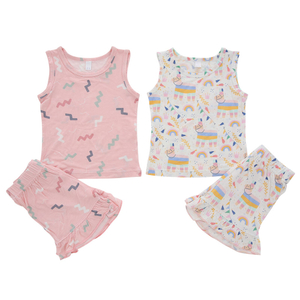 Venda quente de alta qualidade por atacado personalizado 100% algodão respirável novo design verão mangas curtas conjuntos de roupas de bebê