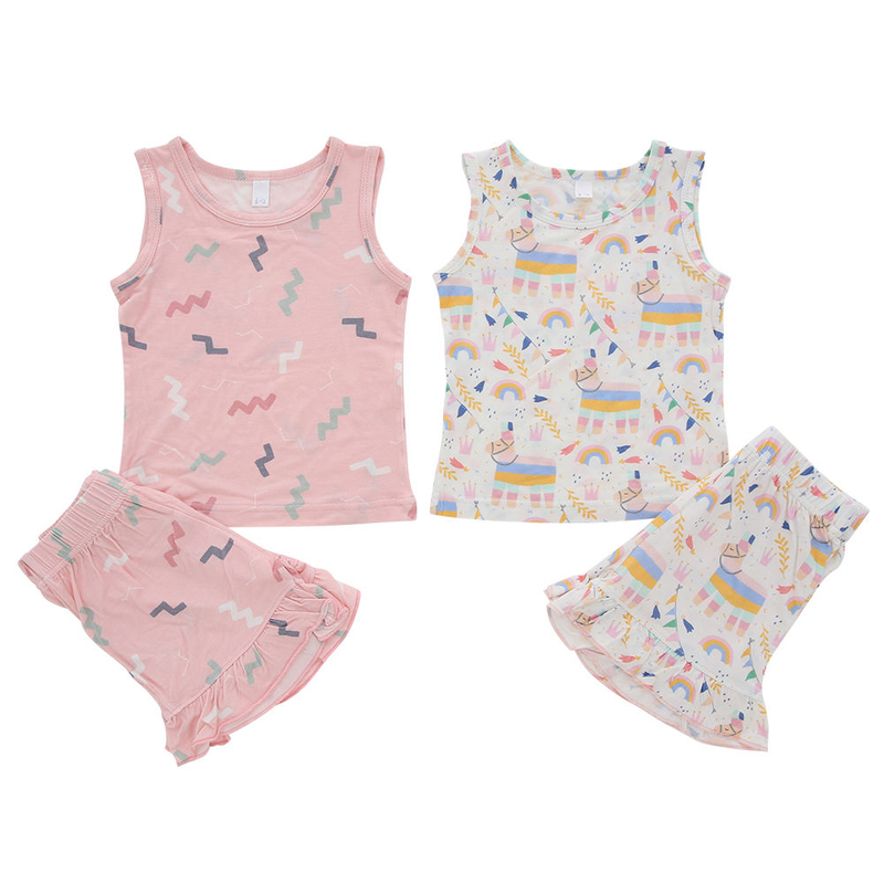 Venda quente de alta qualidade por atacado personalizado 100% algodão respirável novo design verão mangas curtas conjuntos de roupas de bebê