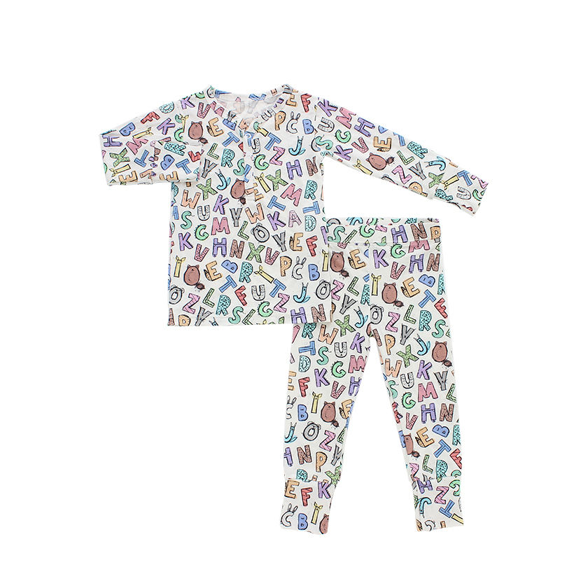 Conjuntos de roupas de outono para bebês e crianças, blusas de manga comprida e calças compridas, 2 peças, roupas amigáveis ​​com design adorável de padrão