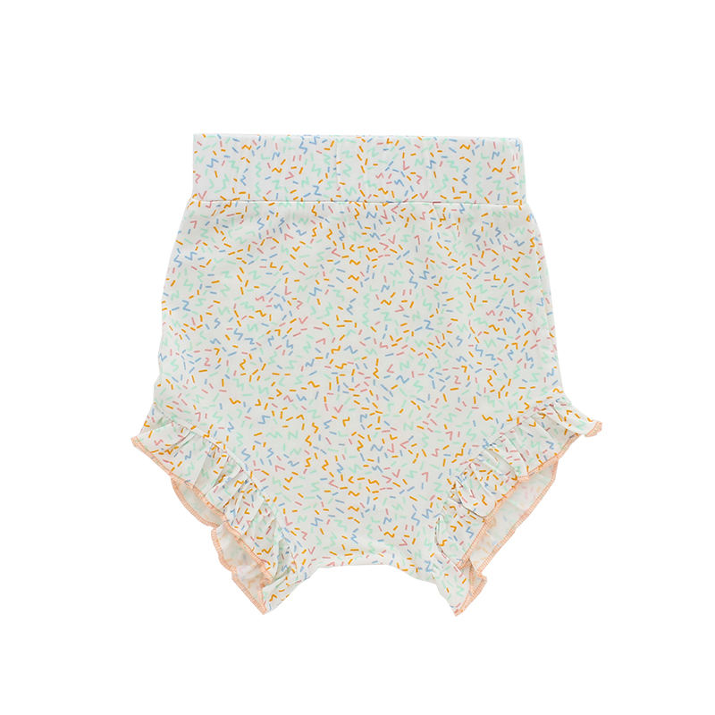 Venda imperdível 95% bambu e 5% tecido elastano tricotado infantil bebê meninas verão bloomer com lindo design de babados