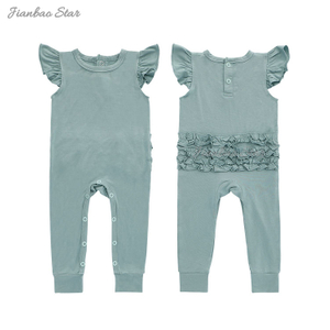 Roupas de bebê estilo verão macacão sem mangas e calças compridas com botão de pressão macacão de alta qualidade 95% fibra de bambu 5% elastano