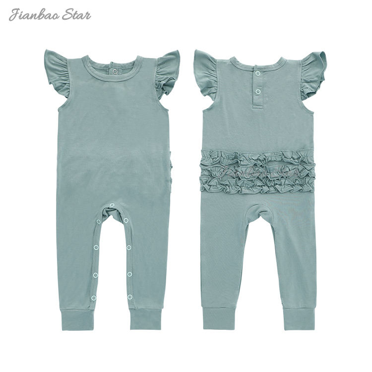 Roupas de bebê estilo verão macacão sem mangas e calças compridas com botão de pressão macacão de alta qualidade 95% fibra de bambu 5% elastano