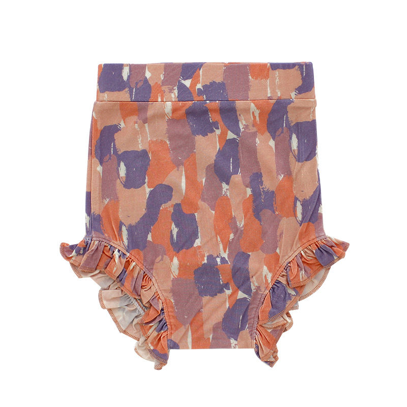 O short das meninas do bebê do verão 0-2 anos de tamanho com textura macia e confortável do estilo do plissado OEM imprimiu testes padrões