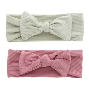 Novo design de bambu malha bebê bandana forte elasticidade facial crianças cabeça banda cor sólida elegante estilo com nervuras
