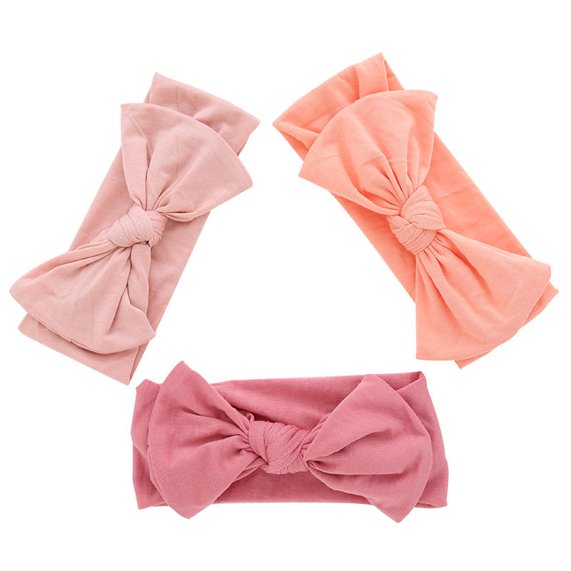 Chuveiro facial decorado bebê meninas cabeça banda de alta qualidade tecido bambu doce cor sólida lenço cabeça oem atacado bandana