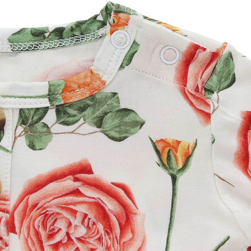 Conjunto de roupas de bebê meninas de manga longa por atacado Conjunto de pijamas de bebê causais ecológicos de fábrica Conjunto de roupas de tecido de algodão elastano de bambu