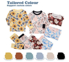 Conjunto de pijamas para bebês com designs impressos personalizados, bambu/algodão, roupas infantis, fábrica, ecológico, 2 peças, manga comprida, conjunto casual para bebês