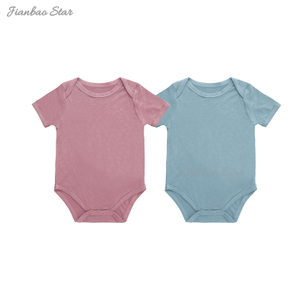 Top Quality 100% Algodão Malha Personalizado Confortável Bebê Recém-nascido Botões Manga Curta Roupas de Bebê Romper