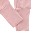Macacão de bebê com design clássico, cor sólida, bambu, elastano, algodão, zíper, outono, manga longa, macacão de bebê