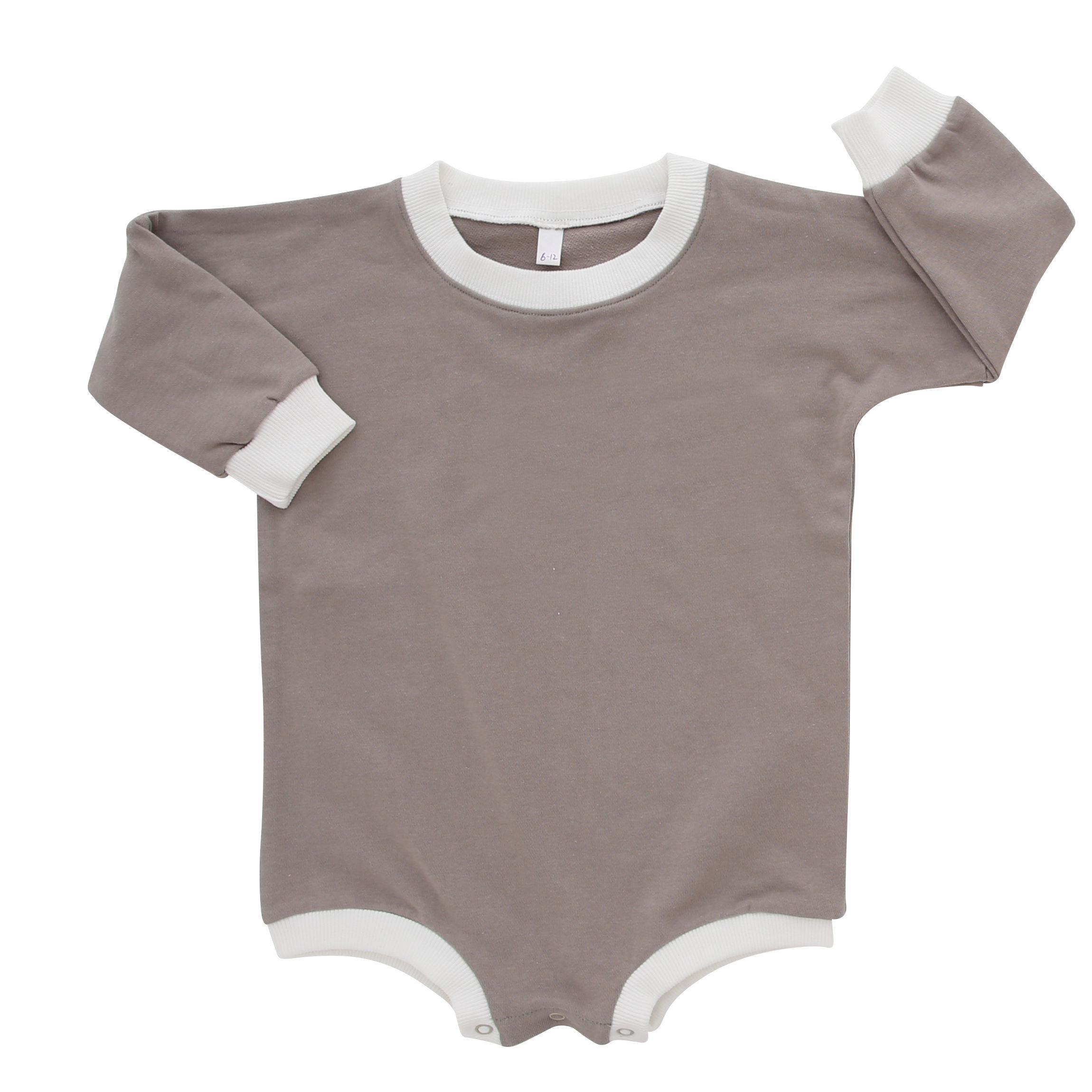 Direto da fábrica 95% bambu 5% elastano macacão de bebê manga longa com botão de pressão design cor sólida estilo roupas de bebê