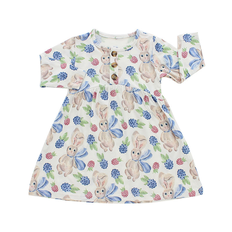Design bonito bebê meninas vestido casual roupas de festa outono manga longa moda bebê menina saia em padrão sólido e colorido