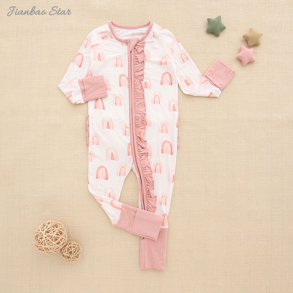 Macacão de bebê macio de viscose de bambu, pijama para recém-nascidos, roupas para meninos e meninas, macacão de bebê personalizado