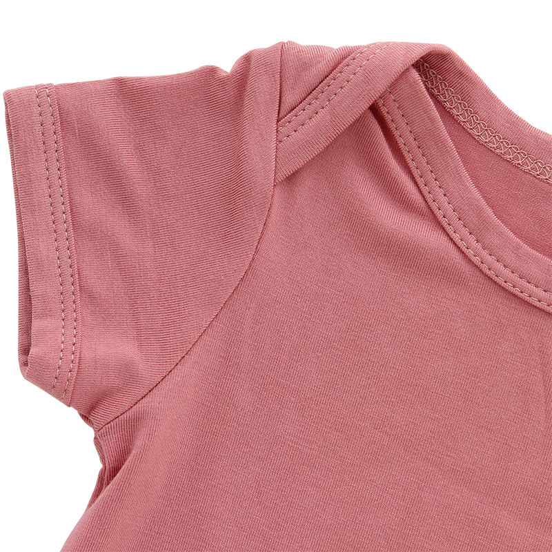 Clássico manga curta macacão de bebê macio bambu elastano tecido algodão ecológico roupas de bebê primavera verão estilo roupas