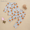 Novo conjunto de pijamas de bebê por atacado manga longa roupa de dormir bambu viscose elastano algodão unissex outono inverno roupas de duas peças