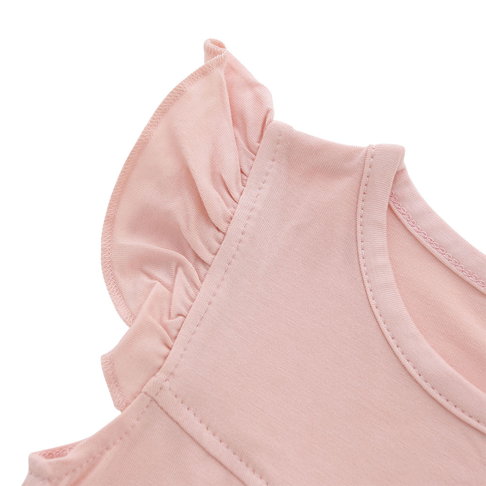 Venda quente design sem mangas verão bambu malha super macio OEM personalizado bebê crianças vestido de menina