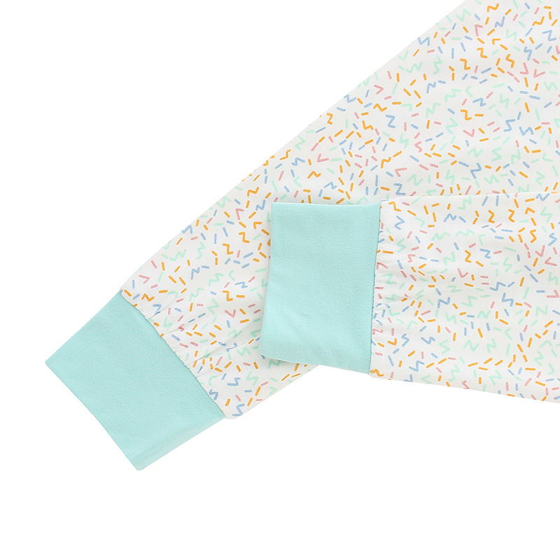 Conjunto de duas peças de roupas infantis para bebês, blusa de manga curta e calças compridas, design personalizado, cor sólida, conjunto de pijama infantil