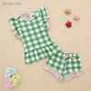 Novas crianças roupas de bebê conjunto alta qualidade crianças shorts meninas waffle roupas adorável bambu bebê meninas terno conjunto