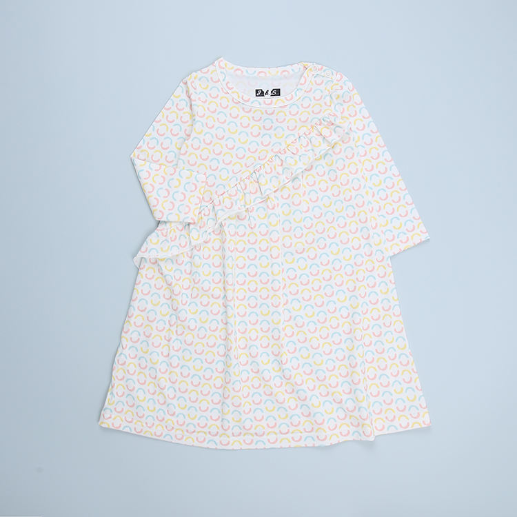 Impressão personalizada bebê e crianças vestido roupas casuais roupas de festa adorável vestido bebê outono de manga longa, comprimento de tornozelo, vestido de garotas