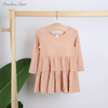 Novidades de fábrica alta qualidade babados atacado 100% algodão inverno vestidos de chá de bebê manga vestidos de bebê vestido de boneca