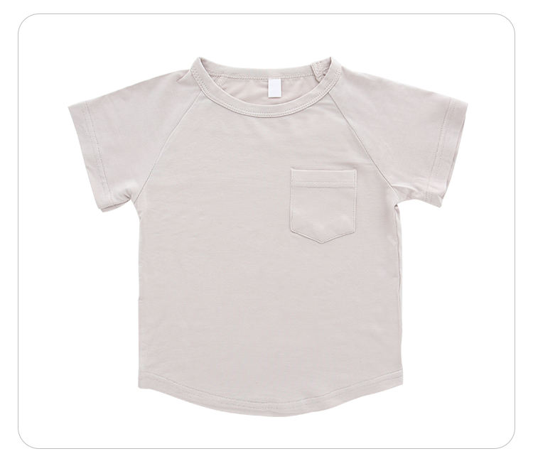 Estilo clássico roupa solta atacado cor sólida pijamas de algodão de bambu manga curta camiseta para bebês crianças adultos