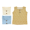 95% bambu malha super macio sem mangas bebê menino e menina camiseta verão cor sólida e padrão oem crianças topos