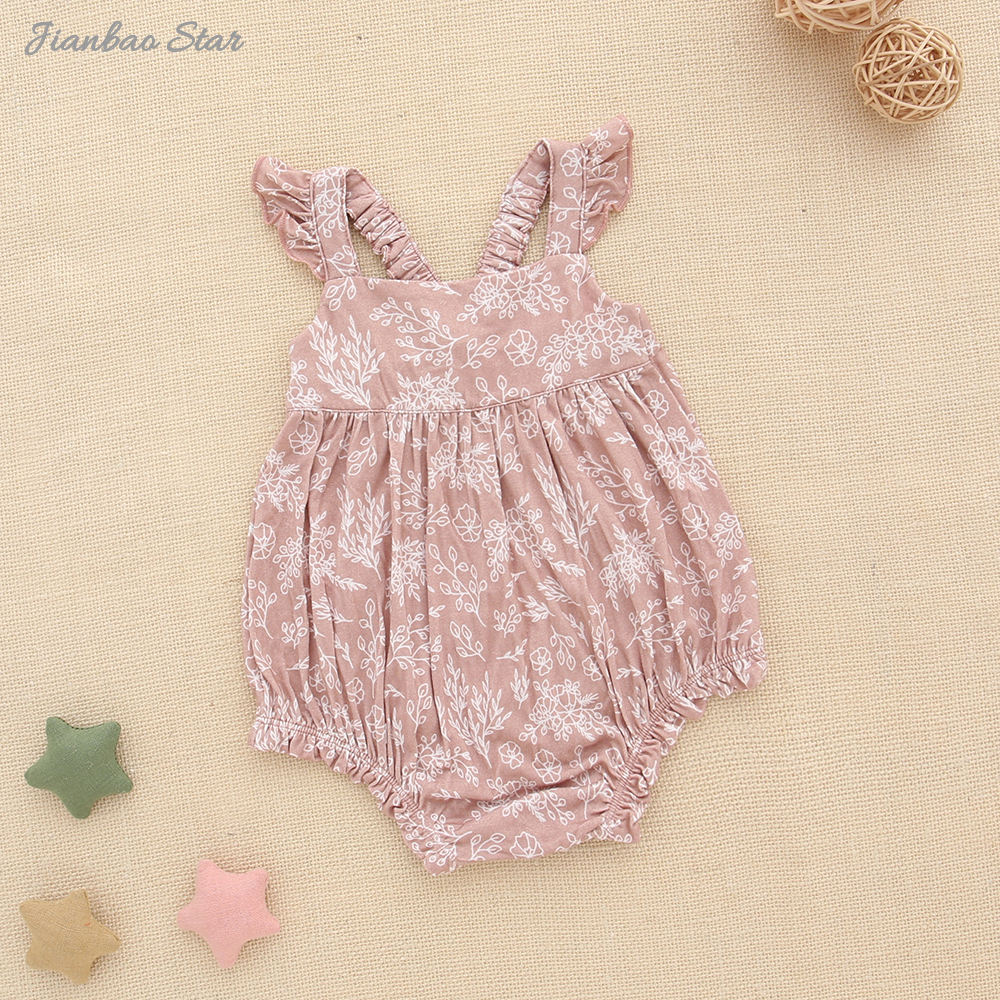 Ceia de bambu macio roupas de bebê recém-nascido 0-3 meses macacão mangas esvoaçantes macacão de bolha de bambu para meninas e meninos