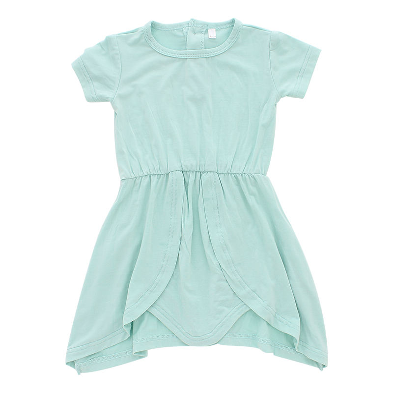 Atacado 0-24 meses Vestido de bebê roupas casuais roupas de festa adorável vestido de bebê outono manga curta cor sólida moda saia menina