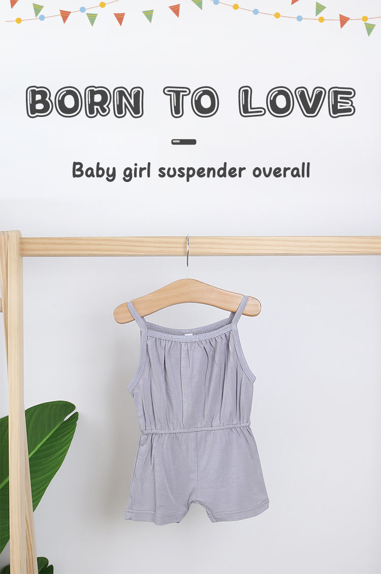 Atacado sem mangas bebê macacão de algodão de bambu tecido de malha confortável suspender unisex verão cor personalizada roupas de bebê