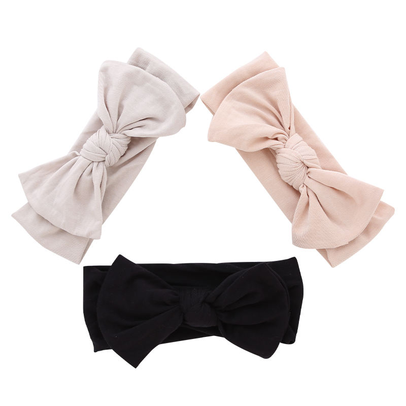 Chuveiro facial decorado bebê meninas cabeça banda de alta qualidade tecido bambu doce cor sólida lenço cabeça oem atacado bandana