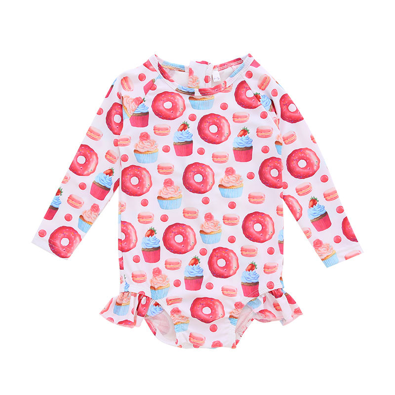 Bebê meninas colorido impresso design macacão de alta qualidade 95% bambu & 5% elastano malha manga longa verão meninas macacão do bebê