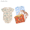 Fabricação de fábrica de serviço OEM as melhores roupas de bebê de bambu de verão Onesie com designs impressos personalizados Macacão de bebê
