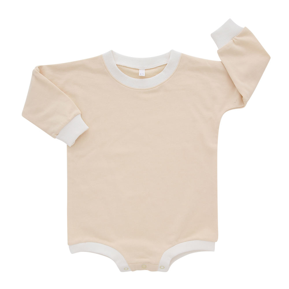 Direto da fábrica 95% bambu 5% elastano macacão de bebê manga longa com botão de pressão design cor sólida estilo roupas de bebê
