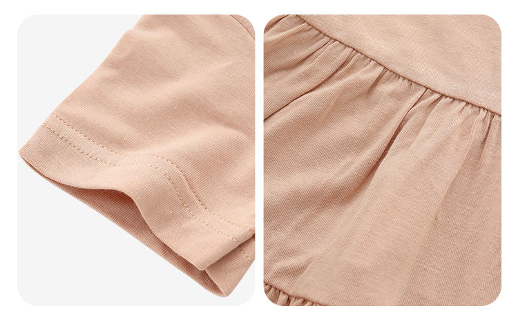 Crianças por atacado Vestido de festa casual Roupas adorável vestido de bebê outono manga curta cor de cor sólida moda de bebê saia